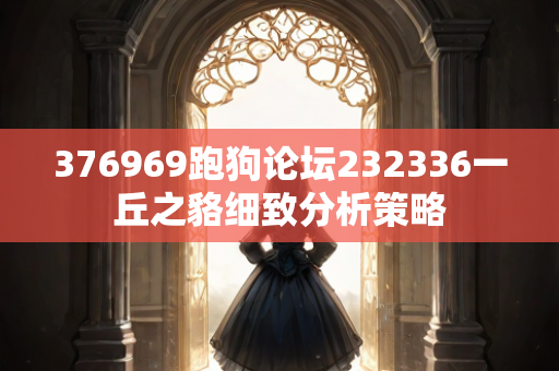 376969跑狗论坛232336一丘之貉细致分析策略